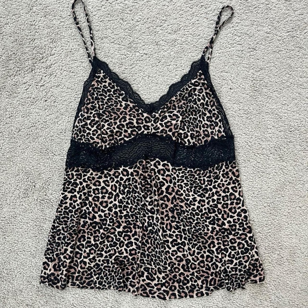 La Vie En Rose Black Lace Trim Cami